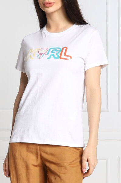 T-shirt damski KARL LAGERFELD biały, czarny, różowy